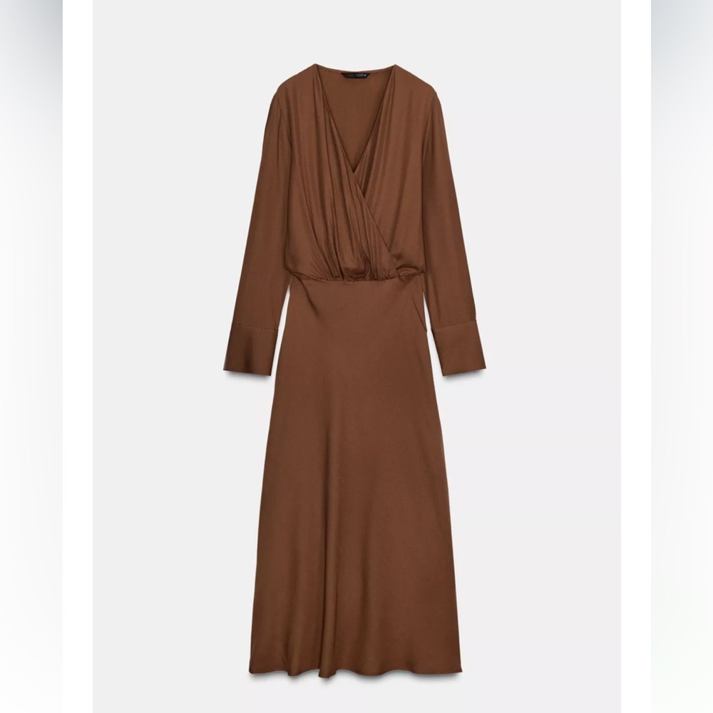 Zara ZW Collection NWT Limited Edition Flowy Wrap Dress Size Small